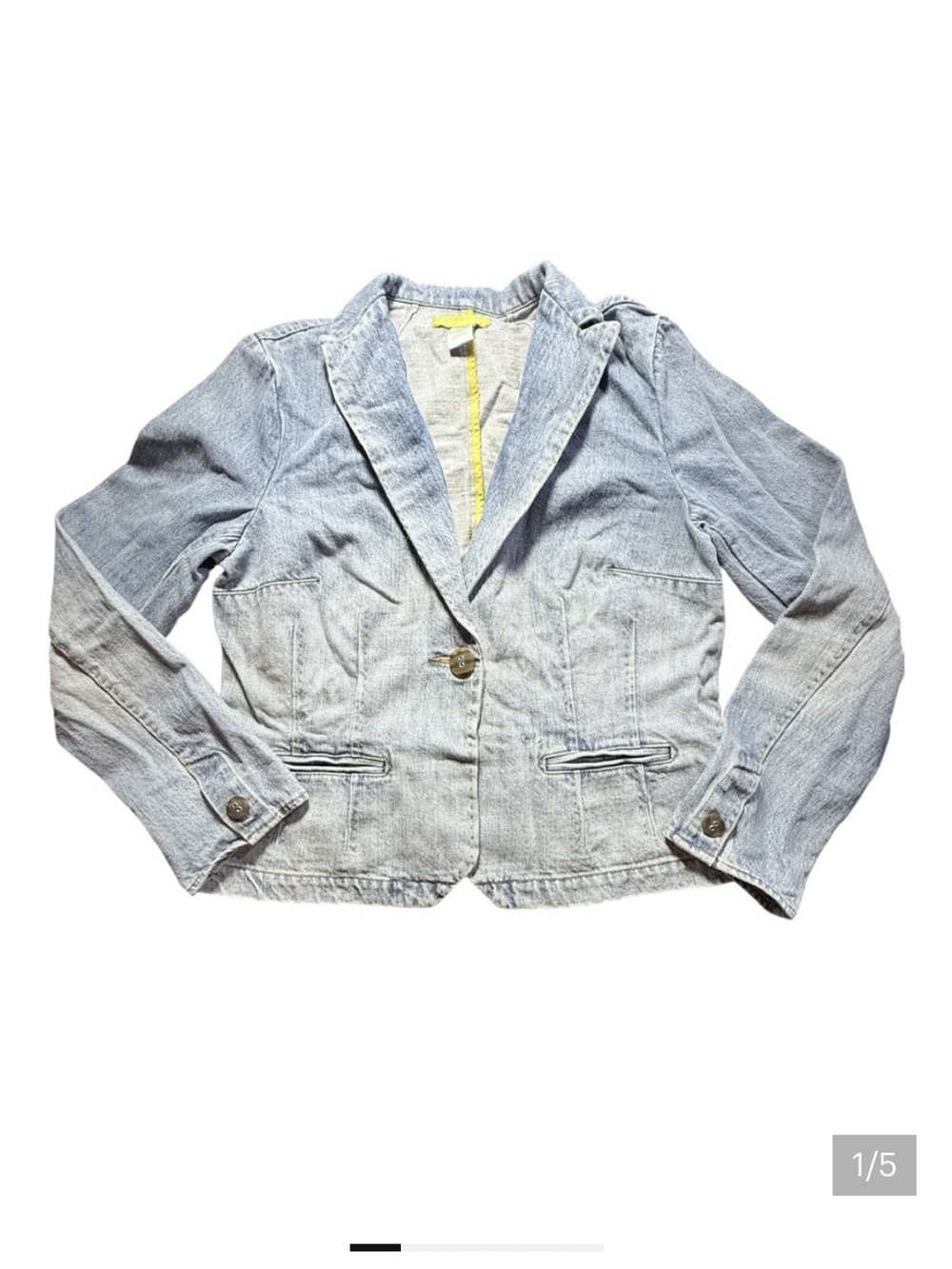 Sigrid Olsen faded blue denim jacket 100% cotton Women’s size 10 | ab8